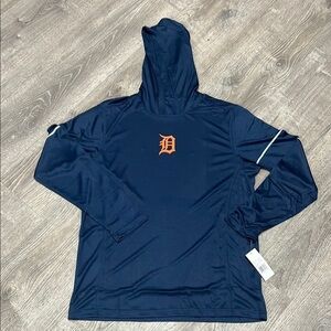 Detroit Tigers Navy Blue Hoodie with Orange Logo